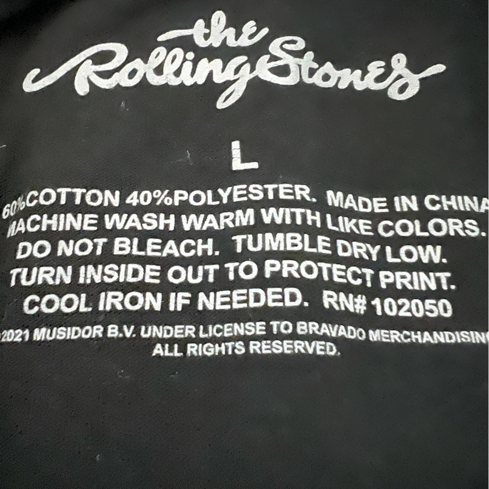 The Rolling Stones Large Long Sleeve Cropped Tshirt Casual Cotton Blend - Picture 6 of 7